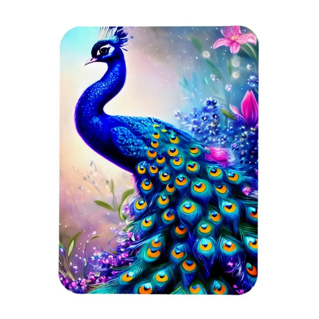 Beautiful Fantasy Peacock  Magnet (Vertical)