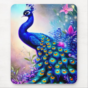 Beautiful Fantasy Peacock Mouse Pad