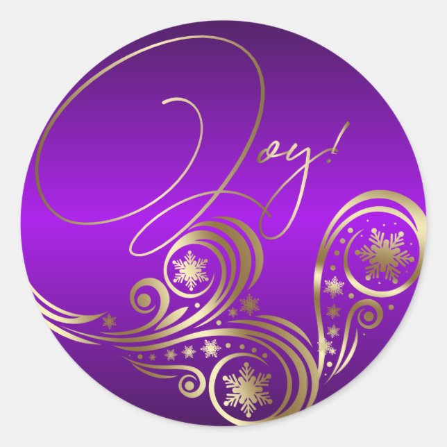 Beautiful Fantasy Purple Classic Round Sticker (Front)