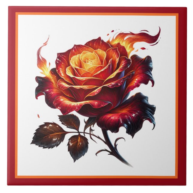 Beautiful Fantasy rose lovers  Ceramic Tile (Front)