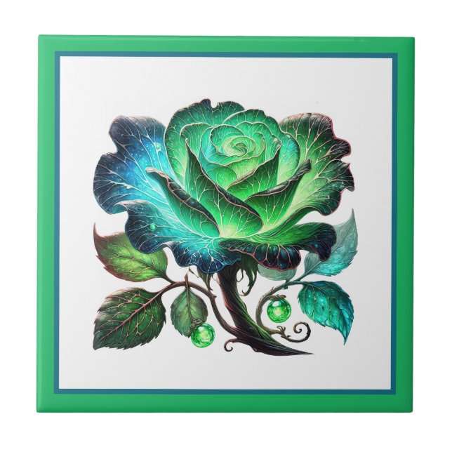Beautiful Fantasy rose lovers  Ceramic Tile (Front)