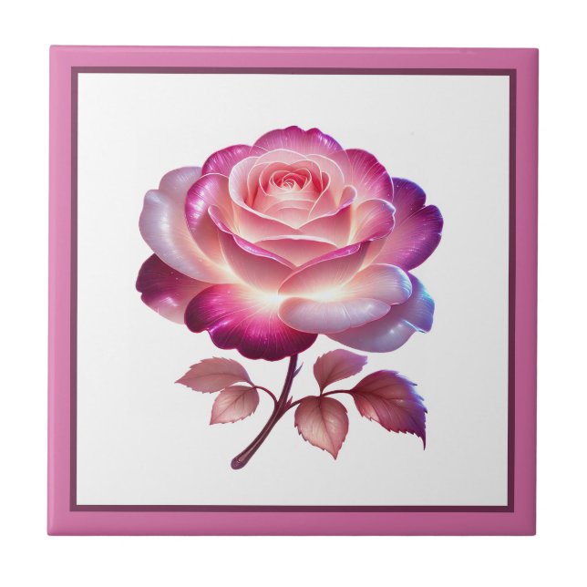 Beautiful Fantasy rose lovers  Ceramic Tile (Front)