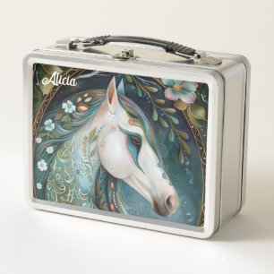 Beautiful Fantasy White Horse Metal Lunch Box