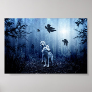 Beautiful Fantasy Wolf Wall Art