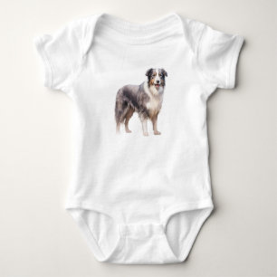 Beautiful Farm Dog, Border Collie, Austraiian Shep Baby Bodysuit
