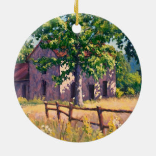 Beautiful Farm House Autumn Ceramic Ornament