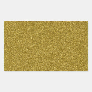Beautiful fashinable girly yellow gold glitter rectangular sticker