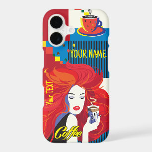 Beautiful Fashion Woman and Coffee POP-ART Trendy