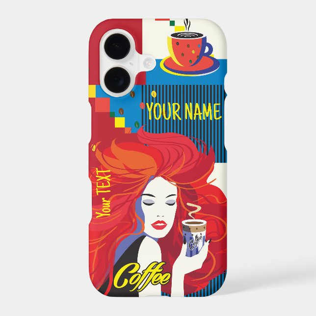 Beautiful Fashion Woman and Coffee POP-ART Trendy (Back)