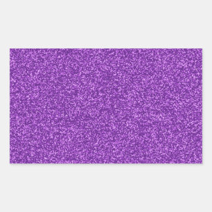 Beautiful fashionable girly purple glitter effect rectangular sticker
