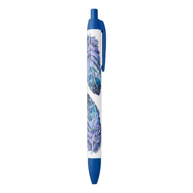 Beautiful Feathers Blue Ink Pen (Bottom (Vertical))