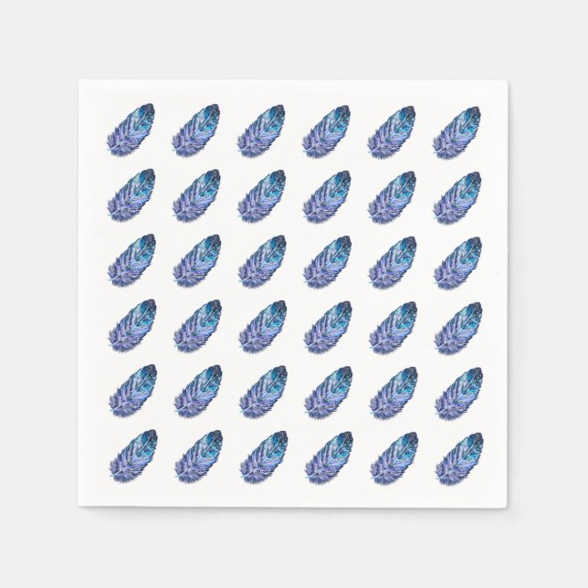 Beautiful Feathers - Choose your colours Napkin (Front)