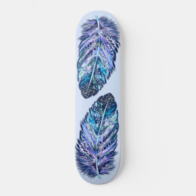 Beautiful Feathers - Choose your favourite colours Skateboard (Front)