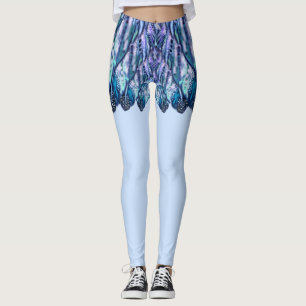 Beautiful Feathers - Exotic Mini Skirt - Blue Leggings
