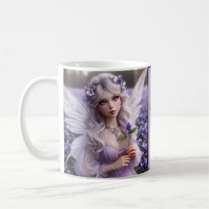 Beautiful February Fairy in Violets Coffee Mug