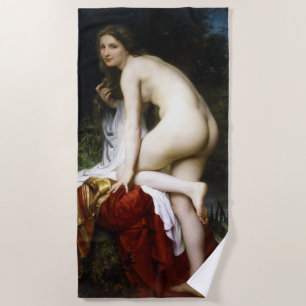 Beautiful Female Bather (by Bouguereau) Beach Towel