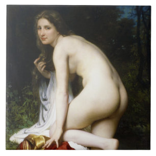Beautiful Female Bather (by Bouguereau) Ceramic Tile