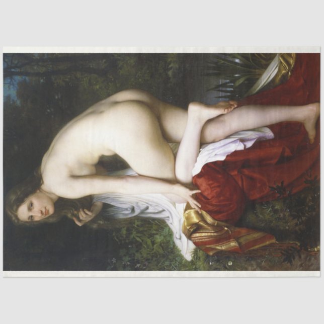 Beautiful Female Bather (by Bouguereau) Tissue Paper (Front)