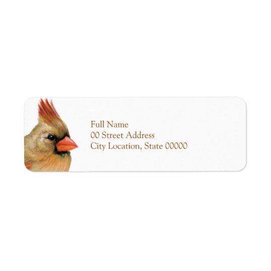 Beautiful Female Cardinal Return Address Label