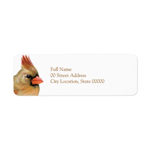Beautiful Female Cardinal Return Address Label (Front)