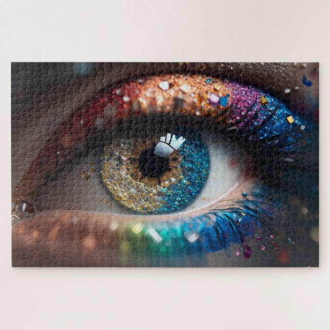 beautiful female eye with make-up jigsaw puzzle (Horizontal)