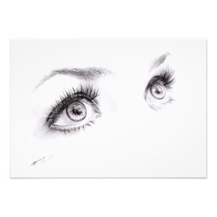 Beautiful female eyes Drawing Minimalist art Photo Print