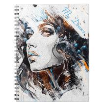 Beautiful Female Portrait Spiral Photo Notebook