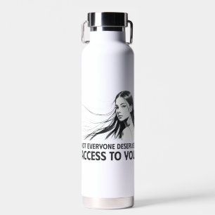 Beautiful Feminine Line Art - Who Deserves You Water Bottle