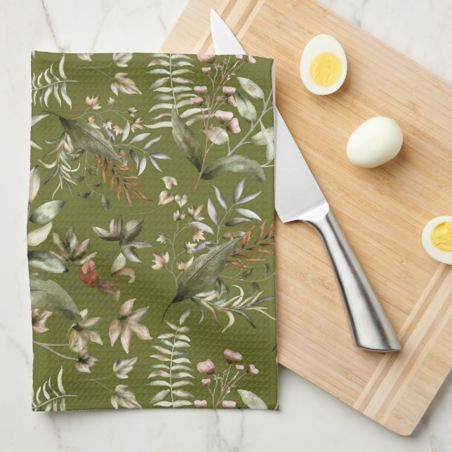 Beautiful Fern Leaves Tea Towel (Quarter Fold)