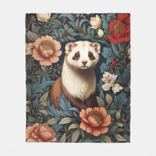 Beautiful Ferret William Morris Inspired Fleece Blanket