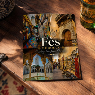 Beautiful Fes Morocco Medina Travel Postcard