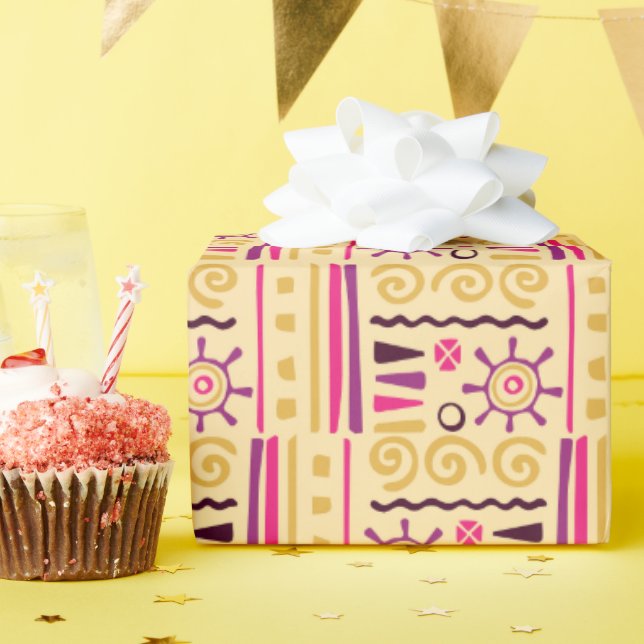 Beautiful Festive Chic Monogram Birthday Wrapping Paper (Birthday Party)