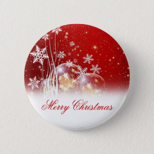 Beautiful festive “Merry Christmas” illustration 6 Cm Round Badge