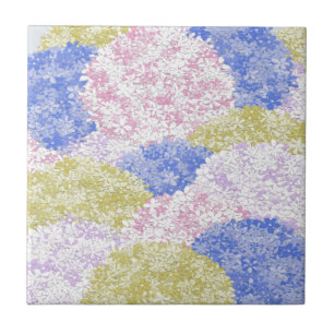 Beautiful Fields Of Hydrangeas Ceramic Tile