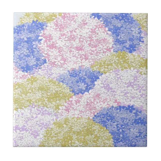 Beautiful Fields Of Hydrangeas Ceramic Tile (Front)