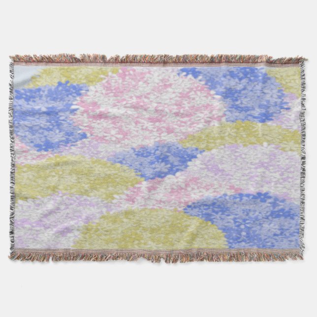 Beautiful Fields Of Hydrangeas Throw Blanket (Front)