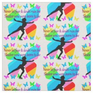 BEAUTIFUL FIGURE SKATER INSPIRATIONAL QUOTE DESIGN FABRIC
