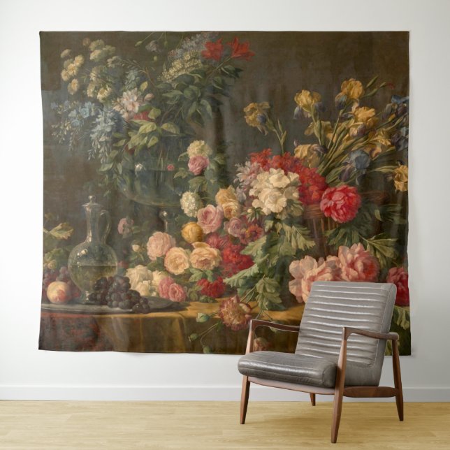 Beautiful Fine Art Museum Still Life Flowers Wall Tapestry (In Situ (Horizontal))