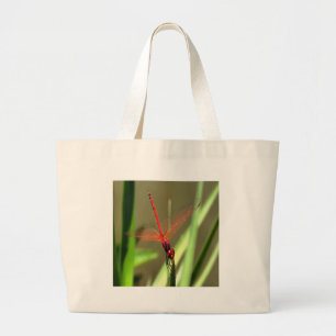 Beautiful Firecracker Dragonfly Acrylic Painting Large Tote Bag