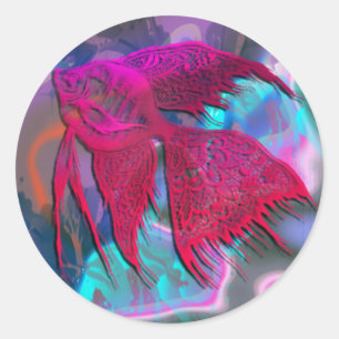 Beautiful fish 4 Sticker, Glossy,(sheet of 6) Classic Round Sticker