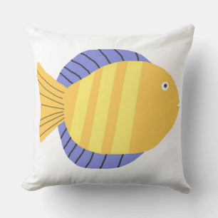 beautiful fish painting art cushion