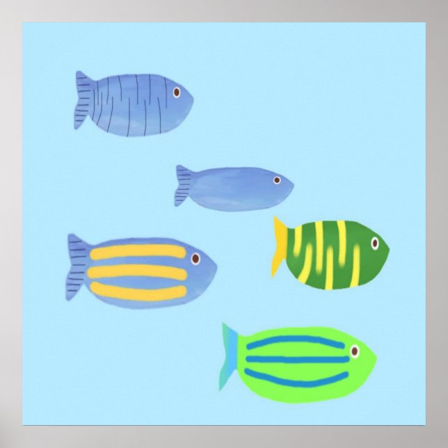 beautiful fishes painting poster (Front)