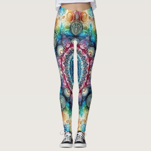 Beautiful Fitted Psychedelic Circles Leggings 