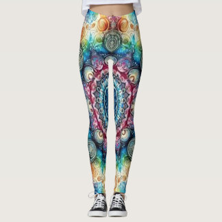 Beautiful Fitted Psychedelic Circles Leggings 