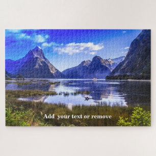Beautiful fjord and "Mitre Peak", New Zealand, Jigsaw Puzzle