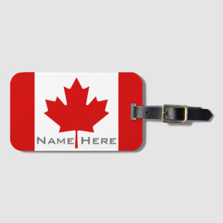 Beautiful Flag of Canada With Monogram Luggage Tag