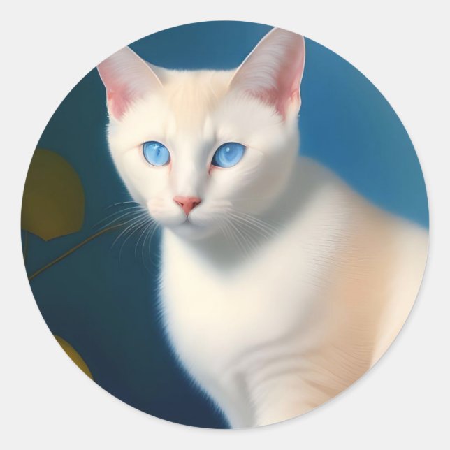 Beautiful Flame Point Siamese Cat Classic Round Sticker (Front)