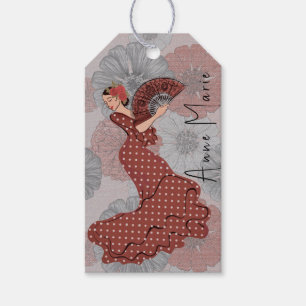 Beautiful Flamenco Dancer Floral Mother’s Day Gift Tags