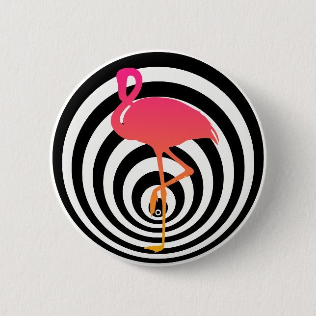 Beautiful flamingo in circles 6 cm round badge (Front)