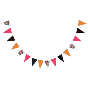 Beautiful flamingo in circles bunting 